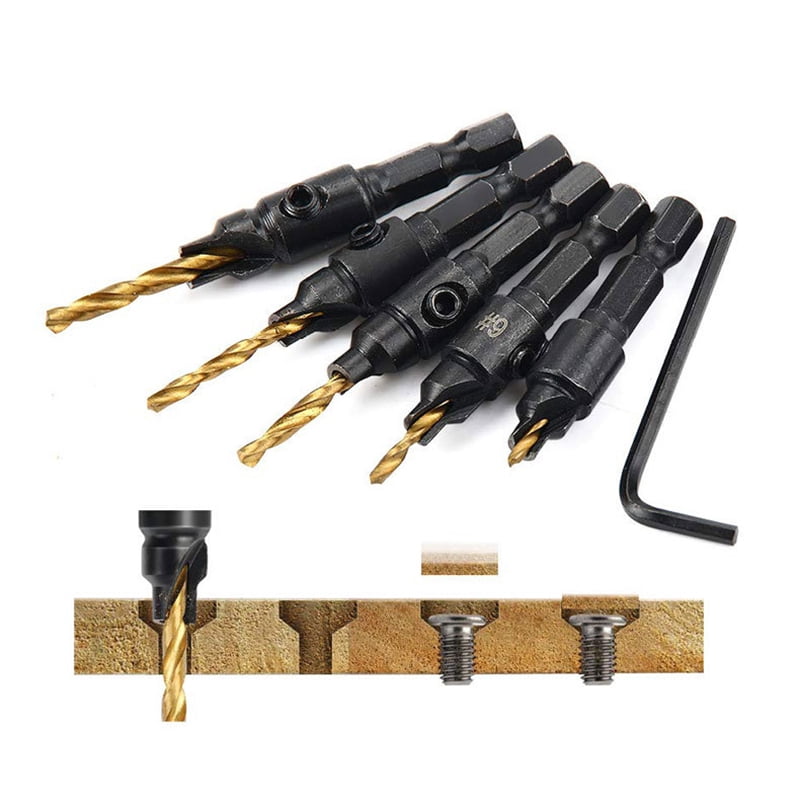 Cork drill claw barrel cork drill bit combination tool titanium plated hexagonal handle woodworking countersink drill bit set