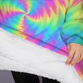 thumbnail image 3 of Oversized Wearable Blanket Hoodie,Colorful Tie Dye Mandala Pattern Sherpa Blanket Hoodie with Super Pockets,Super Warm Fuzzy Pullover for Women & Men, 3 of 6