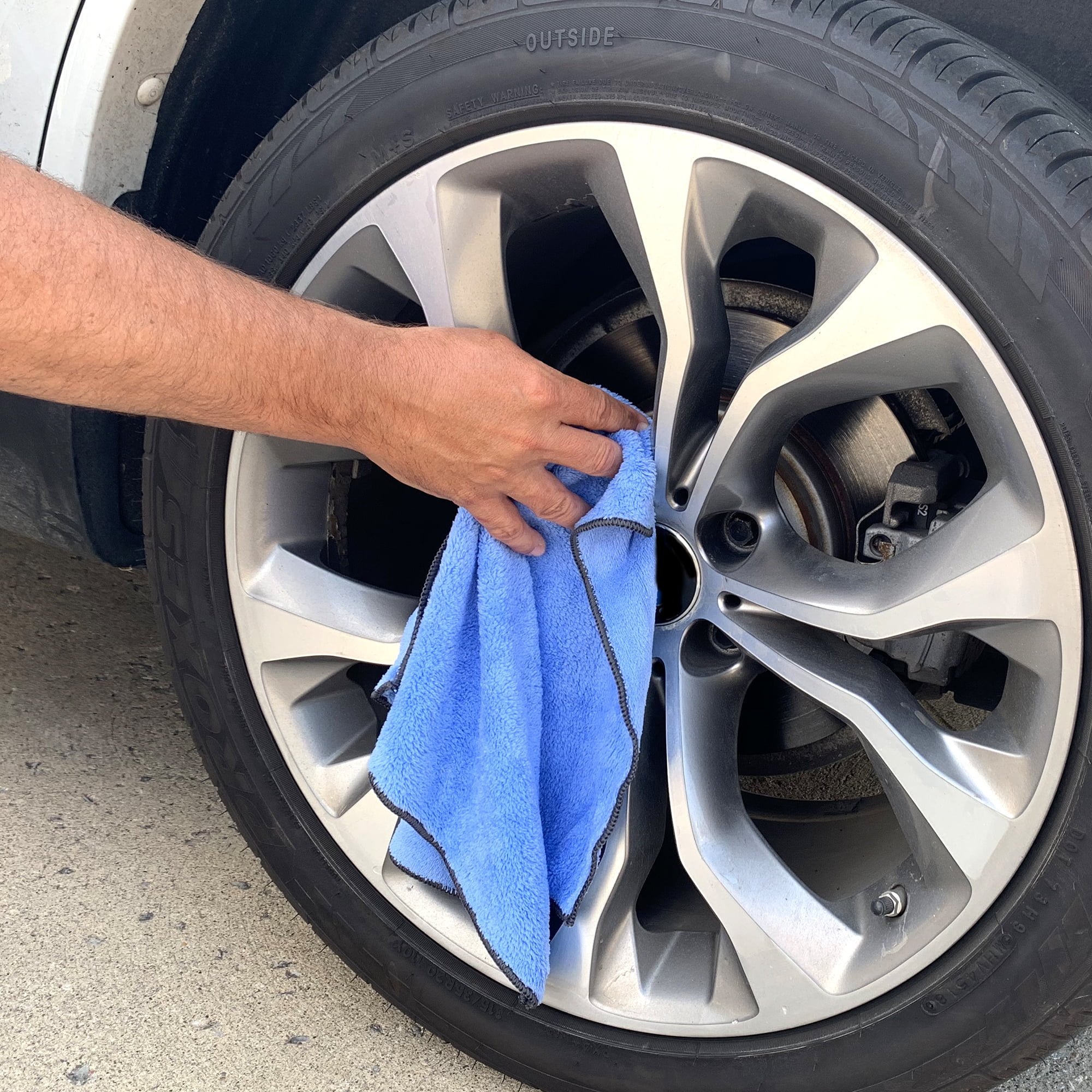 Auto Drive Coral Fleece Multi-Purpose Microfiber Towel, Cleaning, Detailing, 8pk, Blue & Yellow