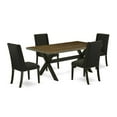 thumbnail image 2 of East West Furniture X-Style 5-piece Wood Dining Set in Wire Brushed Black, 2 of 6