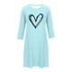 thumbnail image 5 of TaTaai Long Sleeved Loose Heart Printed Nightgown, Women's Round Neck Airy Piece, Spring Summer Outfit, Casual Daily Wedding Party Dance Work Vacation Wear, Line Dry Gift, 5 of 7