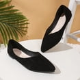thumbnail image 3 of Womens Ballet Flat Shoes Pointed Toe Slip on Casual Dressy Shoes Solid Color Suede Comfy Arch Support Orthopedic Walking Shoes Black Size 7.5, 3 of 6