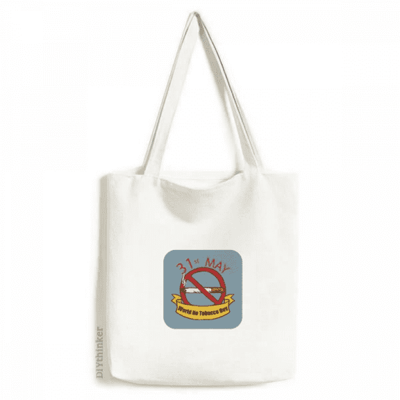 Logo 31st May No Tobacco Day No Smoking Tote Canvas Bag Shopping Satchel Casual Handbag