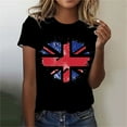thumbnail image 2 of WREESH Women's Bleached Graphic Tee: Fashionable Independence Day Short Sleeve Top T-Shirts Black, 2 of 4
