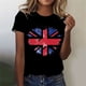 thumbnail image 1 of ICHUANYI Clearance Women's Independence Day Printed Round Neck Short Sleeved Casual T-shirt Top(Black, XL) ICHUANYI WER2023080908730, 1 of 4