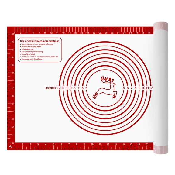 Extra Large Silicone Baking Mat 26x16 inch Non-Stick Pastry Mat for Dough Rolling, Macarons, Cookies, Bread - Non-Slip Counter, Oven, Fondant - Easy Clean
