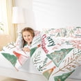 thumbnail image 4 of Feelyou Kids Christmas Queen Comforter Set, Cartoon Xmas Tree Bedding Sets, Winter Jungle Plant Print Reversible Bedding Comforter Set, Lightweight Room Decor, 3pcs, 4 of 8