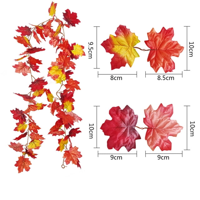 AKEGAMN Fall Decor Festival Simulation Maple Leaf Rattan Decoration Christmas Party Wall Hanging Maple Leaf Rattan