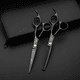 thumbnail image 5 of Juego de 11 piezas de tijeras de peluquería para el hogar, color negro, tijeras de dientes planos, tijeras para el cabello, 5 of 6