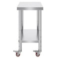 thumbnail image 2 of Dranite Commercial Prep Table on Wheels, 30x18x34" Stainless Steel w/ Adjustable Shelves & Brakes, 2 of 7
