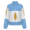 thumbnail image 5 of Jackets for Women Winter Coat Jackets Flannel Stand Collar Jacket(Argentina Flag,Size:S-4XL), 5 of 7