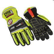 RINGERS R-327 Barrier 1 Impact Extraction Safety Gloves, Yellow L, 1 Pair