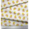 thumbnail image 2 of Soimoi Georgette Viscose Fabric Cup,Plate & Chick Cartoon Printed Fabric 1 Yard 42 Inch Wide, 2 of 3
