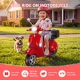 thumbnail image 3 of Vespa Officially Licensed 12V Kids Ride On Motorcycle, Dual 100W Motors Electric Scooter with Training Wheels, PU Seat, Storage Trunk, Music & LED Lights, Ages 3-6, Red, 3 of 10