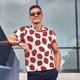 thumbnail image 4 of Balery Hand Drawn Strawberry Camisa Polo de Hombre con Estampado, de Manga Corta y Tejido Medio, Camisa Tipo Golf Polo-Large, 4 of 6