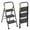 Black, variant on Jocauto 3 Step Ladder, Folding Step Stool for Adults with Anti-Slip Pedals & Cushioned Handle, Non-Slip Feet, Sturdy Steel Frame for Kitchen, Household Use, Black