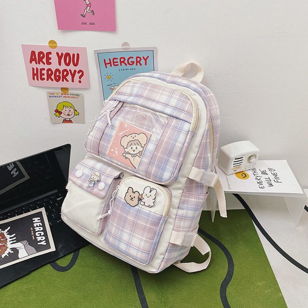 Mochila escolar de celosía para niña bonita para estudiantes de escuela primaria, estudiantes de grado alto femenino, mochila de escuela secundaria Junior de alta capacidad Fivean unisex