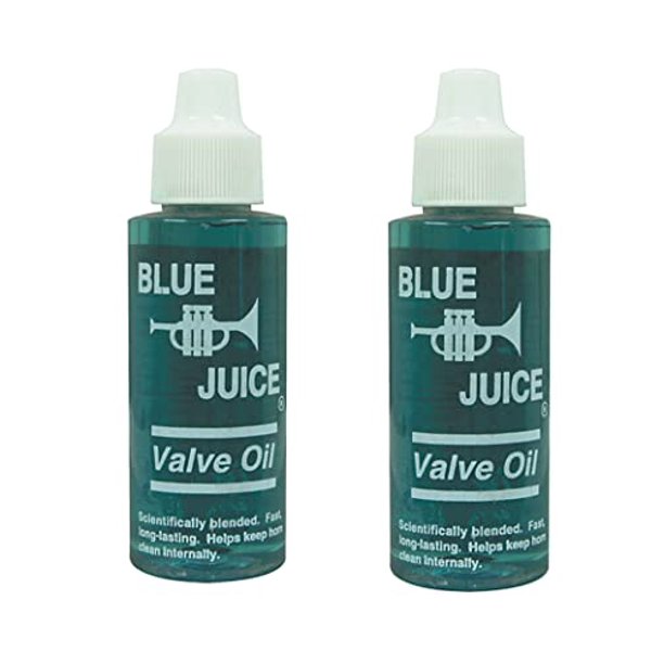2 Pack Trumpet Valve Oil Blue Juice 2 Fluid Ounces Slide Keys