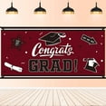 thumbnail image 2 of Graduation Banner Maroon Large Congrats Grad Party Supplies Yard Sign Outdoor Decorations Background for 2023 Graduation Party, 2 of 4