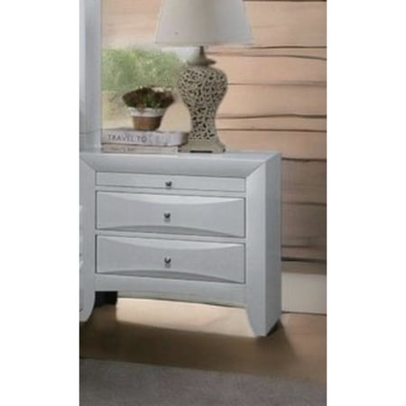 White Nightstand With Modern Design And Functionality Spacious Drawers Hardware