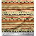 thumbnail image 1 of Soimoi Cotton Jersey Fabric Stripe,Animal & Human Tribal Printed Craft Fabric by The Yard 58 Inch Wide, 1 of 1