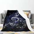 thumbnail image 2 of Music Note Blanket , Music Decor Comfortable Warm Blanket, Light Weight Cozy Plush Blanket ,for All Season Living Room Bedroom Couch 80"x60", 2 of 6