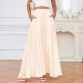 thumbnail image 5 of Llgiddwo Maxi Skirts for Women Fashion High Waisted Satin Skirt with Pocket Business Casual Work Office Long Skirts for Women, 5 of 5