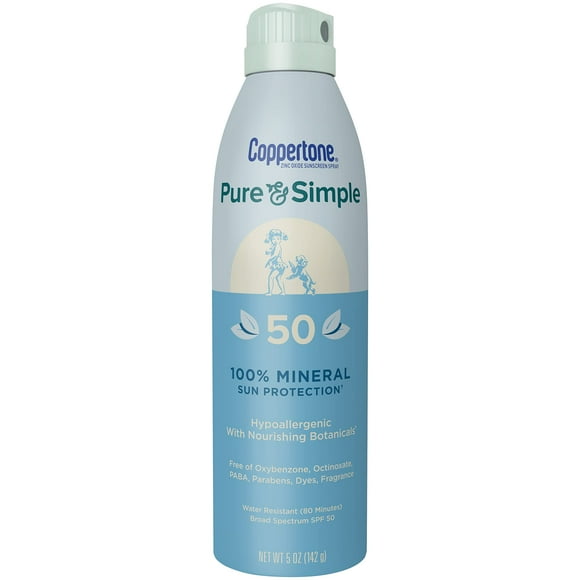 Spray de protección solar Coppertone Pure and Simple SPF 50 150 ml