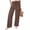 Brown, variant on Linen Pants For Women Wide Leg Pants High Waist Tie Up Solid Color Vacation Pant With Pockets Sky Blue