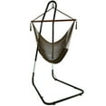 thumbnail image 1 of Sunnydaze Caribbean Style Extra Large Hanging Rope Hammock Chair Swing with Stand - 300 lb Weight Capacity - Mocha, 1 of 9
