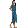 thumbnail image 4 of Stylore Women's Nightshirt Short Sleeve Nightgown V-Neck Sleepwear Posidon 3XL, 4 of 6