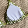 thumbnail image 4 of Qingpeng Women's 2 Piece Halter Swimsuit Textured Tie Side Triangle Bikini Bathing Suit, 4 of 6