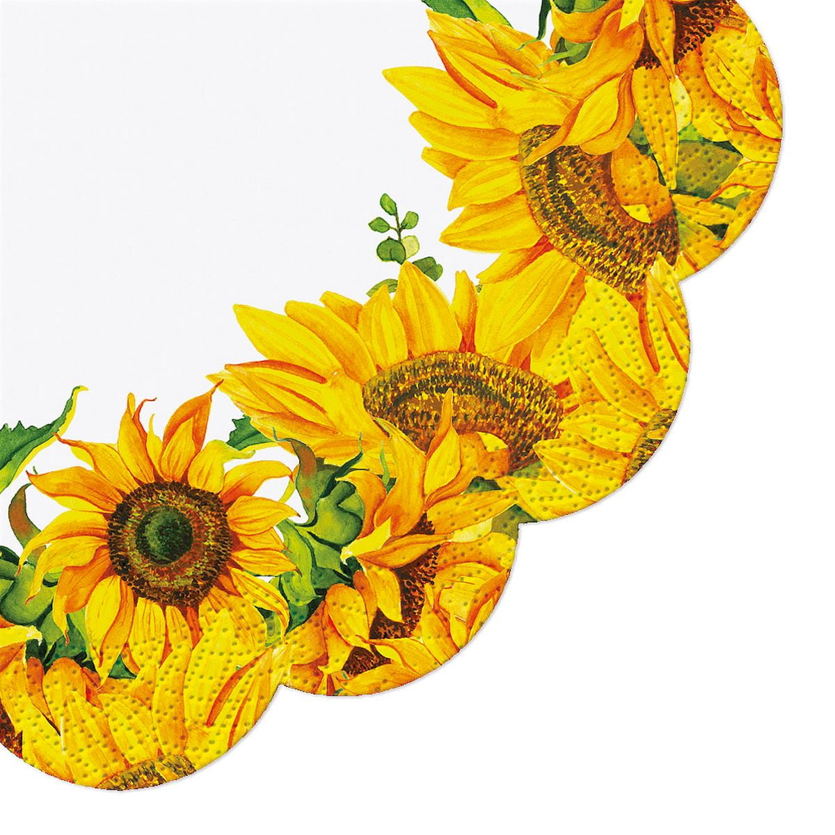 Set of 12 Large Round Dancing Sunflowers Napkins