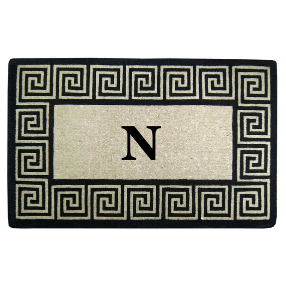 Greek Key 30" x 48" HeavyDuty Coir Doormat - Monogrammed N