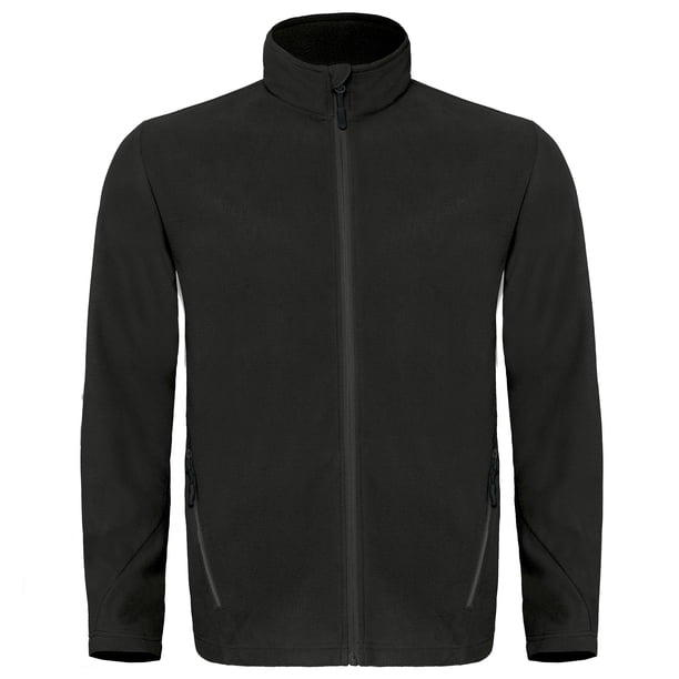 B&C - Top forro polar ultra ligero con cremallera completa Modelo Coolstar hombre caballero (Negro)