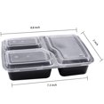 thumbnail image 2 of FungLam 3 Compartment Food Prep Containers with Lids, Divided Food Storage Containers, BPA Free & Microwave Safe (36 oz, 40 Pack), 2 of 4