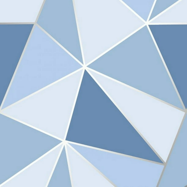 Fine Decor - Papel Pintado de Pared Apex Diseño Geométrico (Azul)