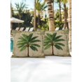 thumbnail image 4 of Outdoor Pillows Waterproof, Summer Palm Tree Throw Pillows with Inserts Included, Vintage Green Brown Tropical Botanical Indoor Outdoor Decorative Lumbar Pillow for Bed/Couch/Patio 18"x18", 2Pcs, 4 of 8