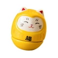 thumbnail image 4 of colcolo Ceramic Lucky Cat Figurine Tumbler Doll Adorable Accessories 1.4x1.4x1.5inch Yellow, 4 of 8