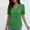 Green, variant on Pink Lace Blouse For Womens V Neck Solid Color Tops Loose Slightly Stretchy Elegant Casual Top for Work Office Daily Wear