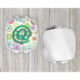 thumbnail image 4 of Letter Q Flowers Pink Teal Green Initial Compact Mirror CJ2011-QSCM, 4 of 4