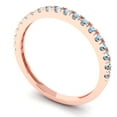 thumbnail image 2 of 0.57 ct Brilliant Round Cut Simulated Blue Sapphire 14k Rose Gold Stackable Band SZ 9.5, 2 of 6