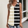 thumbnail image 5 of Kixjoy Tank Tops for Women Loose Fit V Neck Tank Tops Sleeveless Fashion Pleated Shirt Vacation Basic Lounge Soft Tank Tops, Beige L, 5 of 6