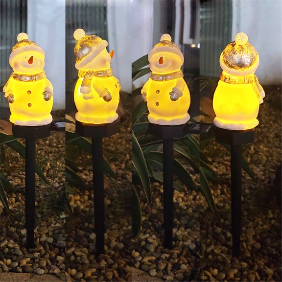 AZXY Snowman Garden Lights Solar Powered Waterproof Christmas Pathway Lights Yard Stakes Led Christmas Lighting Outdoor Solar Walkway for Patio Lawn Landscape Decorations On Sales