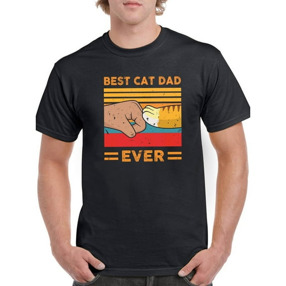 The Best Cat Dad Ever Men T-Shirt, Male Small