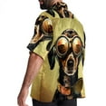 thumbnail image 3 of Retro Dog Men's Casual Printed Button Down Short Sleeve Poplin Hawaiian Beach Shirt with Spread Collar Tops, 3 of 6