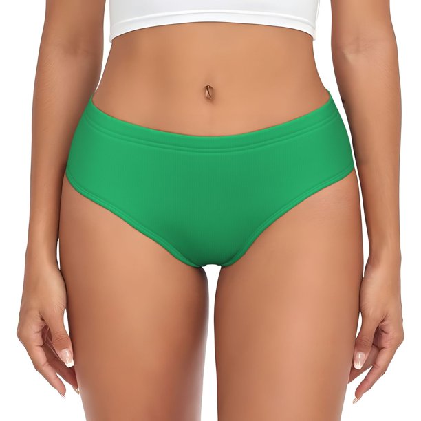 Fotbe Forestgreen Calzones Estampados para Mujer – Ropa Interior de Algodón, Cómoda, Suave y Elástica-Large
