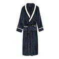 thumbnail image 6 of YFNNUP Solid Flannel Robe for Women Winter Warm Robes Waffle Long Sleeve Nightwear Soft Lightweight Pocket Bath Robe with Belt, 6 of 6