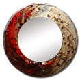 thumbnail image 2 of Designart "Rich Red & Gold Pottery Spirals I" Abstract Spirals Round Mirror Wall Decor Modern - Large Gold Round Office Mirror - Round Mirror - 36" x 36", 2 of 6