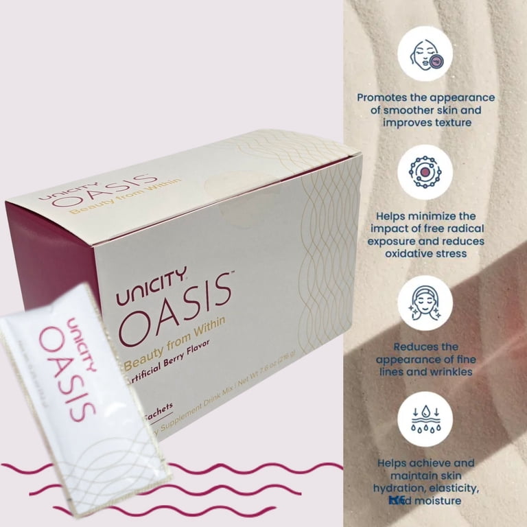 UNICITY OASIS Berry Flavor Beauty from Within Drink Mix 7.6 oz